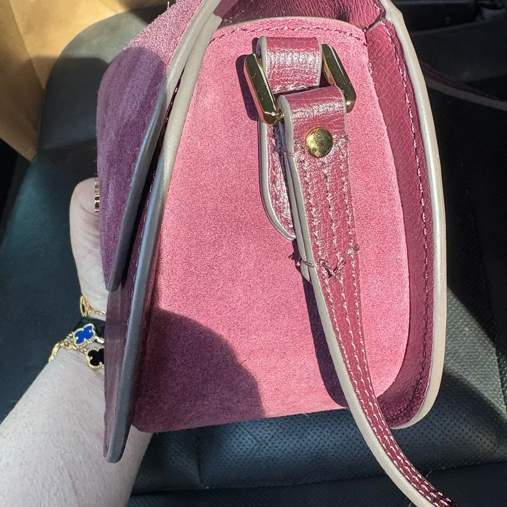 Karl Lagerfield  suede bag two tone
